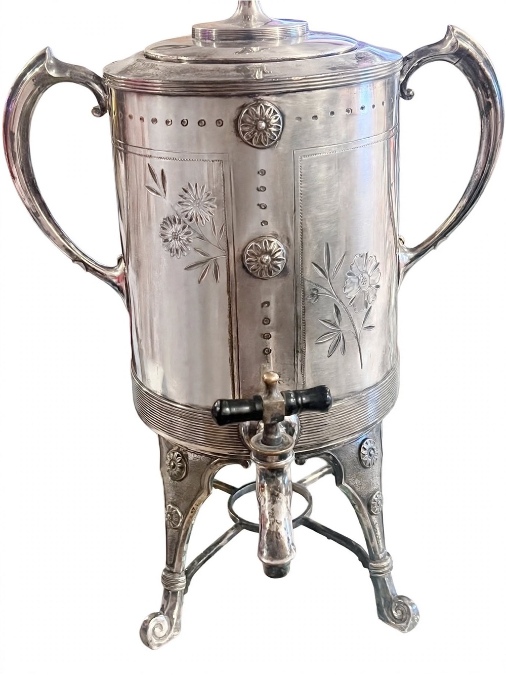 Samovar Circa 1870 1890 Late Victorian American Hot water coffee Silver Plated